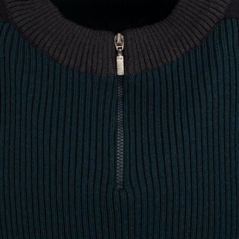 Dutch Commando Wool Sweater Emerald Blue 1/4 Zip w/ Side Zippers | #2 Condition, , large image number 3